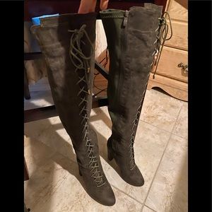 Olive green lace up boots